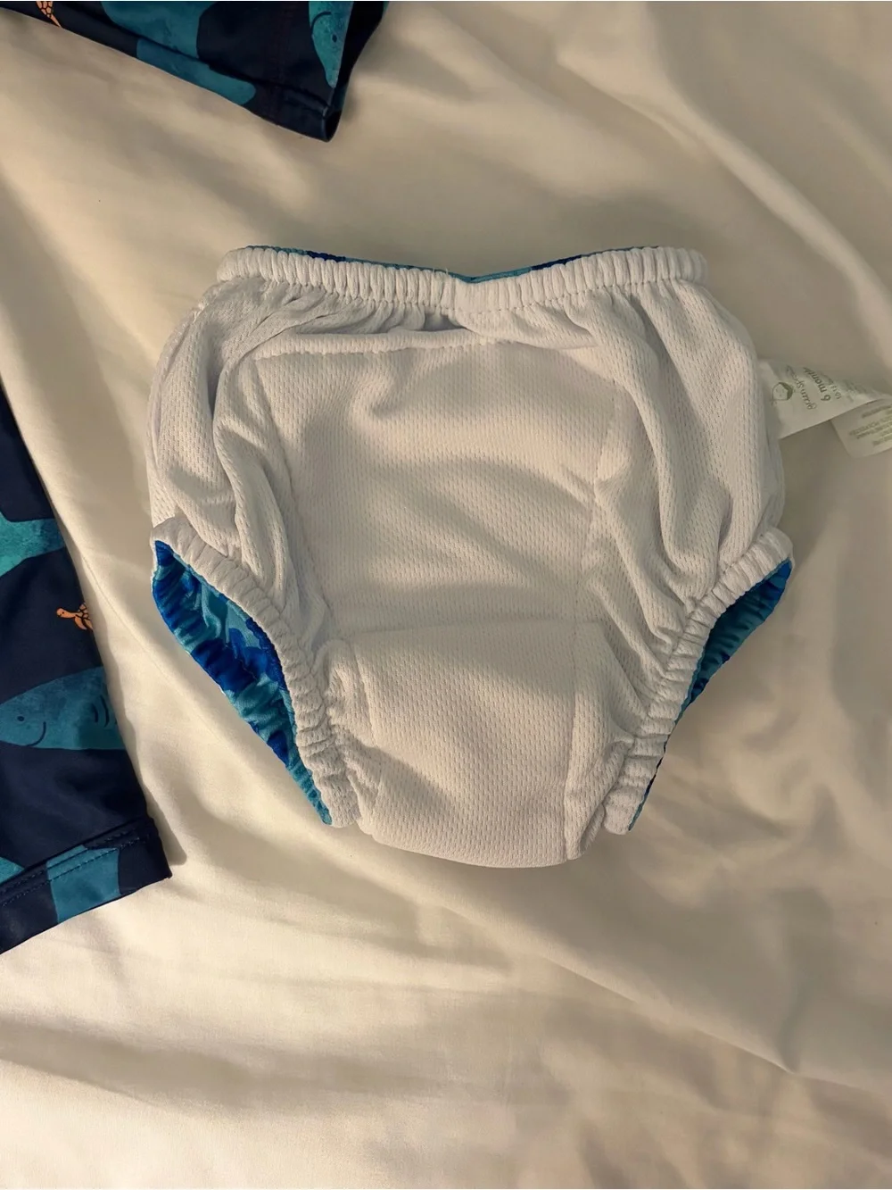 Just One You Carters Infant Swim Suit + Green Sprouts Swim Diaper 3 to 6 Months